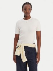 Tommy Jeans Sweter Essential DW0DW19336 Écru Regular Fit. Swetry damskie Tommy Jeans, xs, bez wzorów, z bawełny, bez kołnierzyka, bez ramiączek, bez kaptura. Za 369.99 zł.