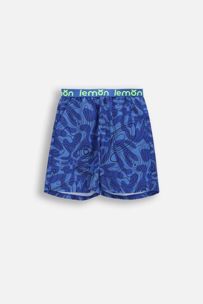 Spodenki treningowe dla chłopca Lemon Explore WL6 wielokolorowe do kolan. Niebieskie szorty dla chłopców LEMON explore, na lato, bez wzorów, z gumy, sportowe. Za 49.90 zł.