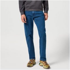 WRANGLER MĘSKIE SPODNIE JEANSOWE FRONTIER BLUE GREY 112355017 W16V017416. Niebieskie jeansy męskie Wrangler. Za 229.99 zł.