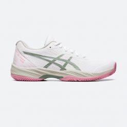 Byty do padla damskie Asics Gel-Game 9. Białe obuwie sportowe damskie Asics, bez wzorów, ze skóry. Za 399.99 zł.