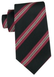 Klasyczny Krawat Klubowy - Alties - Czarny w Prążek. Czarne krawaty i muchy Alties, bez wzorów, z tkaniny, eleganckie. Za 49.00 zł.