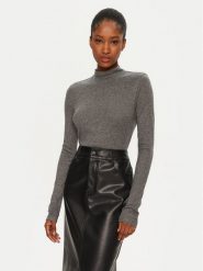 Calvin Klein Golf K20K208047 Szary Slim Fit. Szare swetry damskie Calvin Klein, l, bez wzorów, z lyocellu, bez kołnierzyka, bez ramiączek, bez kaptura. Za 199.99 zł.