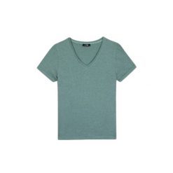 Damska koszulka z dzianiny TBS Adina. Zielone t-shirty damskie TBS, s, bez wzorów, z bawełny, klasyczne, bez kołnierzyka. Za 172.50 zł.