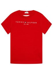 Tommy Hilfiger T-Shirt Essential KS0KS00210 Czerwony Regular Fit. Czerwone t-shirty dla chłopców Tommy Hilfiger, bez wzorów, z bawełny, bez ramiączek. Za 99.99 zł.
