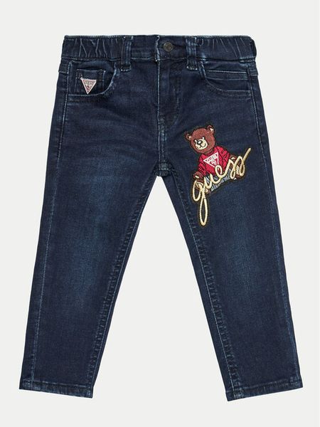 Guess Jeansy N4BA06 D4CA0 Granatowy Regular Fit. Niebieskie jeansy dla chłopców Guess, z bawełny. Za 184.99 zł.