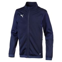 Bluza sportowa dla chłopca Puma Liga Training Jacket. Niebieskie bluzy dla chłopców Puma, bez wzorów, z materiału, bez ramiączek, bez kaptura. Za 119.00 zł.