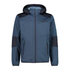 Kurtka softshell wodoodporna zapinana na zamek CMP. Niebieskie kurtki męskie CMP, bez wzorów, z softshellu, sportowe, bez kaptura. Za 409.75 zł.