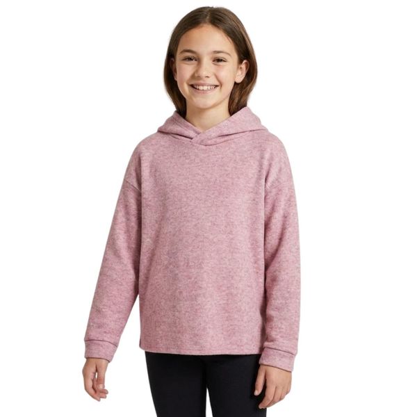 Bluza polarowa turystyczna dla dzieci Regatta Kacie. Czerwone bluzy dla dziewczynek Regatta, bez wzorów, z polaru, bez ramiączek, z kapturem. Za 62.70 zł.