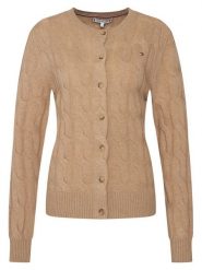 Tommy Hilfiger Kardigan WW0WW47463 Beżowy Regular Fit. Brązowe kardigany damskie Tommy Hilfiger, l, bez wzorów, z wełny. Za 749.99 zł.
