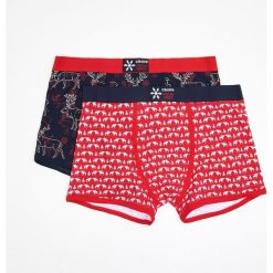 Świateczny 2 pack bokserek - Granatowy. Niebieskie bokserki męskie Cropp. Za 49.99 zł.