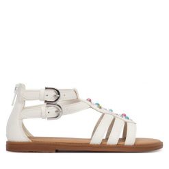 Sandały Geox. Białe sandały dziewczęce Geox, bez zapięcia. Za 279.99 zł.