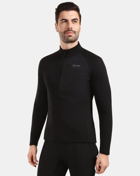 Męska bluza sportowa Kilpi MONTALE-M. Czarne bluzy męskie Kilpi, m, bez wzorów, z materiału, bez kaptura, do biegania. Za 215.49 zł.