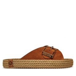 Klapki Bohonomad. Brązowe klapki damskie Bohonomad, bez wzorów, bez obcasa. Za 249.99 zł.