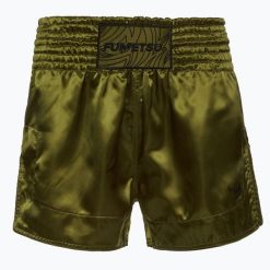 Spodenki treningowe męskie FUMETSU Origins Muay Thai. Zielone krótkie spodenki sportowe męskie FUMETSU, m, bez wzorów, z materiału, na fitness i siłownię. Za 199.99 zł.