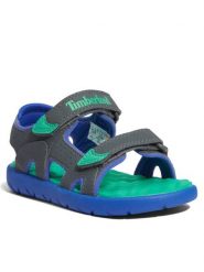 Timberland Sandały Perkins Row 2-Strap TB0A23V60281 Szary. Szare sandały chłopięce Timberland, ze skóry, bez zapięcia. Za 179.99 zł.