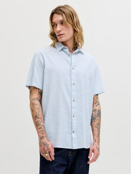 Jack & Jones Koszula Summer 12289160 Błękitny Regular Fit. Niebieskie koszule męskie Jack & Jones, m, bez wzorów, bez kołnierzyka, bez ramiączek. Za 179.99 zł.