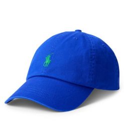 Czapka z daszkiem Polo Ralph Lauren. Niebieskie czapki i kapelusze męskie Polo Ralph Lauren, bez wzorów. Za 289.99 zł.