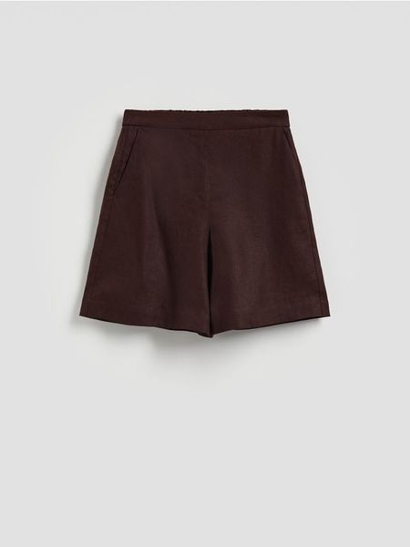 Lniane szorty - brązowy. Brązowe szorty damskie Reserved, l, bez wzorów. Za 139.99 zł.