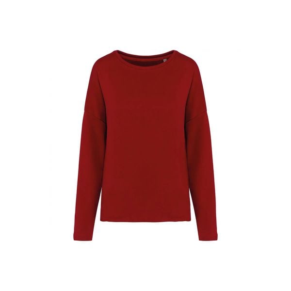 Bluza damska Kariban Loose. Czerwone bluzy damskie KARIBAN, l, bez wzorów, z bawełny, bez kaptura. Za 147.00 zł.