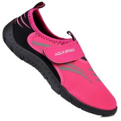 Buty damskie do wody jeżowce na rzep AQUA SPEED. Czarne obuwie sportowe damskie Aqua-Speed, bez wzorów, z materiału, żeglarskie. Za 40.99 zł.