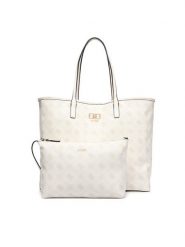 Guess Torebka Emelie Logo HWGP99 28240 Kremowy. Białe torebki do ręki damskie Guess, z aplikacjami, ze skóry, bez dodatków. Za 674.99 zł.