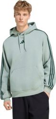 Adidas Bluza męska Essentials 3-Stripes Fleece Hoodie jasnozielona KY4172 L. Zielone bluzy męskie Adidas, l, bez wzorów, bez kaptura. Za 279.71 zł.