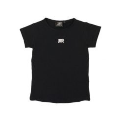 Energetyczna koszulka dla dziewczynki. Czarne t-shirty i topy dla dziewczynek LEONE 1947 APPAREL, bez wzorów, bez ramiączek. W wyprzedaży za 55.90 zł.