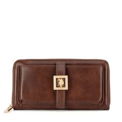 Portfel U.S. Polo Assn. Brązowe portfele damskie U.S. Polo Assn., bez wzorów. Za 199.99 zł.