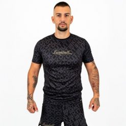 Koszulka z Knockout. Czarne koszulki sportowe męskie KNOCKOUT, s, bez wzorów, z elastanu, bez kołnierzyka, bez ramiączek, na fitness i siłownię. Za 140.87 zł.