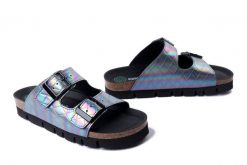 DR. BRINKMANN 700708-92 silber multi, klapki damskie. Szare klapki damskie Dr. Brinkmann, bez wzorów, bez obcasa. Za 263.42 zł.