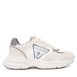 Sneakersy Guess. Białe trampki i tenisówki chłopięce Guess, z aplikacjami, bez zapięcia. Za 259.99 zł.