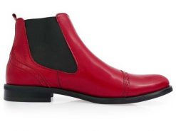 Modne czerwone męskie buty zimowe - sztyblety BZ9. Czerwone botki męskie Modini Moda Męska, na zimę, z aplikacjami, z materiału, casualowe, bez zapięcia. W wyprzedaży za 396.00 zł.