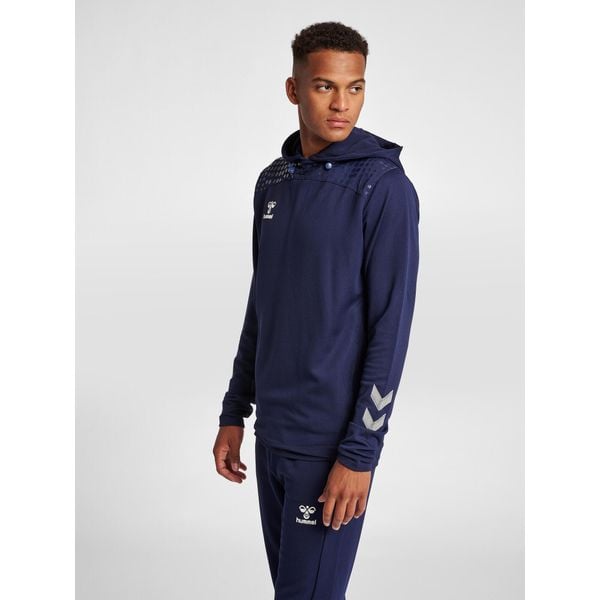 Bluza z kapturem Hummel hmlLEAD poly. Niebieskie bluzy męskie Hummel, s, bez wzorów, z polaru, z kapturem, na fitness i siłownię. Za 230.05 zł.