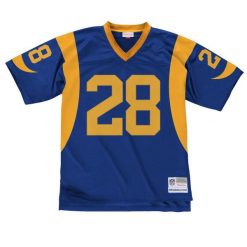 Koszulka NFL St. Louis Rams Marshall Faulk. Niebieskie koszulki sportowe męskie Mitchell & Ness, bez wzorów, z jersey, bez kołnierzyka, bez ramiączek, do piłki nożnej. Za 676.50 zł.