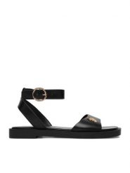 U.S. Polo Assn. Sandały EO-MARINA001W/6Y1 Czarny. Czarne sandały damskie U.S. Polo Assn., bez wzorów, ze skóry, bez obcasa, na płaskiej podeszwie, bez zapięcia. Za 219.99 zł.