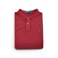 Polo Ralph Lauren męskie koszulka z krótkim rękawem. Czerwone koszulki polo męskie Ralph Lauren, l, bez wzorów, z materiału, eleganckie, bez ramiączek. Za 127.76 zł.