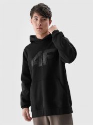4F Bluza dresowa nierozpinana z kapturem męska - czarna L. Czarne bluzy męskie 4f, l, bez wzorów, z bawełny, z kapturem. W wyprzedaży za 119.99 zł.