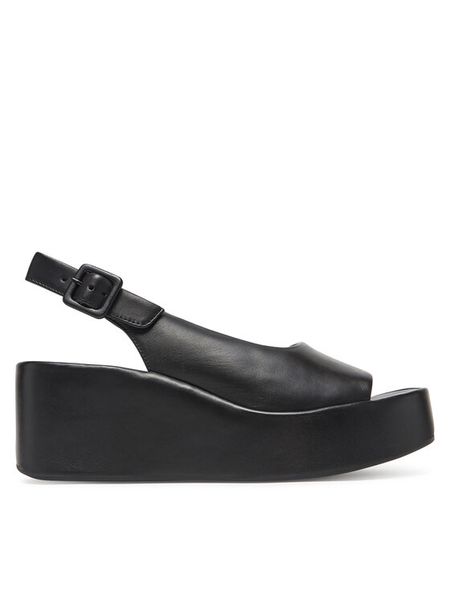 HÖGL Sandały Loulou 9-102510 Czarny. Czarne sandały damskie HÖGL, bez wzorów, ze skóry, bez obcasa, na koturnie, bez zapięcia. Za 519.99 zł.