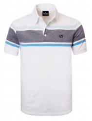 Męska Koszulka Polo - Pako Jeans - Biała, Pasy. Białe koszulki polo męskie Pako Jeans, l, bez wzorów, z bawełny, casualowe, bez ramiączek. Za 129.00 zł.