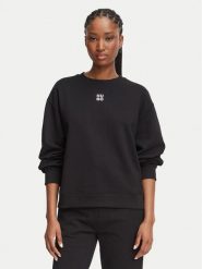 HUGO Bluza Deroxina_12 50576467 Czarny Relaxed Fit. Czarne bluzy damskie Hugo, l, bez wzorów, z bawełny, bez kaptura. Za 549.99 zł.