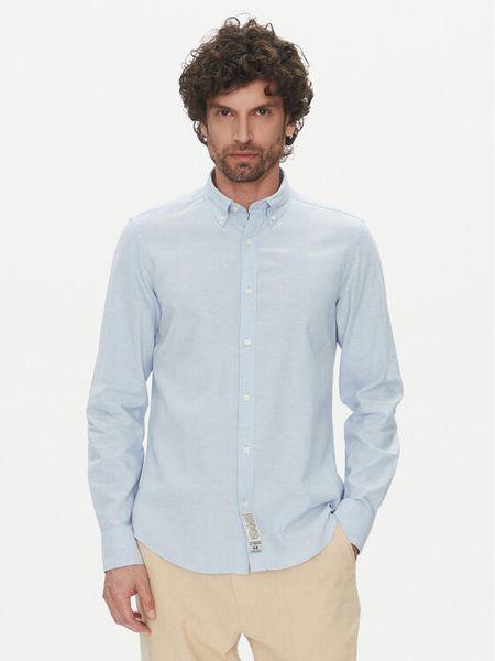 La Martina Koszula Alvin MAC006 TL141 Błękitny Regular Fit. Niebieskie koszule męskie La Martina, m, bez wzorów, z bawełny, bez kołnierzyka, bez ramiączek. Za 459.99 zł.