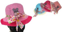 Slowmoose Kapelusz dziewczęcy KOKARDA W GROCHY mix kolor 27 CM SN54231. Czapki dla dzieci Slowmoose, bez wzorów. Za 22.23 zł.