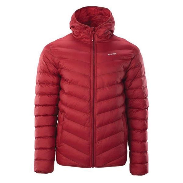 Kurtka męska zimowa Hi-Tec Salrin - czerwona, Rozmiar XL. Czerwone buty sportowe męskie Hi-tec, na zimę, m, bez wzorów, z nylonu, sportowe, bez kaptura. Za 144.99 zł.