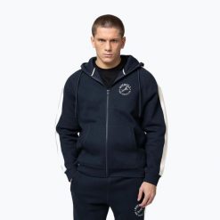 Bluza męska Pitbull San Diego Ca Hooded Zip. Niebieskie bluzy męskie PITBULL, m, bez wzorów, z bawełny, bez kaptura. Za 209.99 zł.