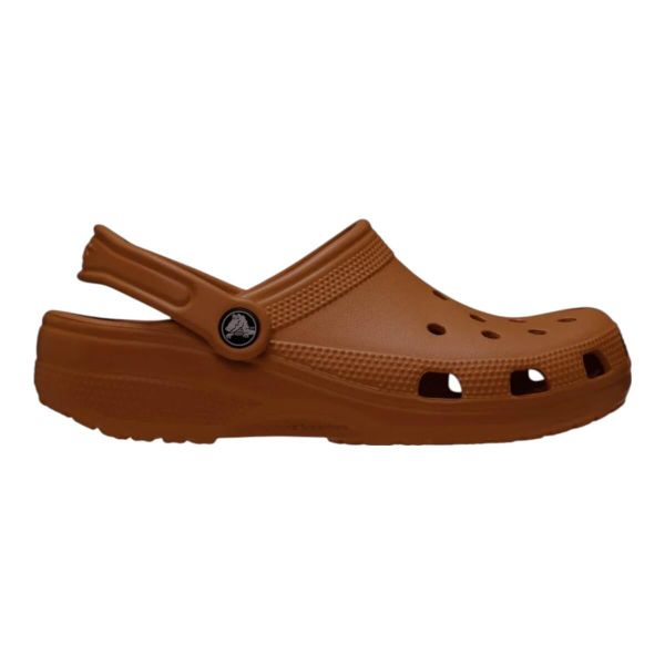 Crocs Marron. Brązowe klapki damskie Crocs, bez wzorów, sportowe, bez obcasa. Za 159.00 zł.