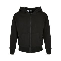 Organiczna Bluza Z Kapturem Dla Dziewczynek Z Frotte. Czarne bluzy dla dziewczynek Urban Classics, bez wzorów, bez ramiączek, z kapturem. Za 189.99 zł.