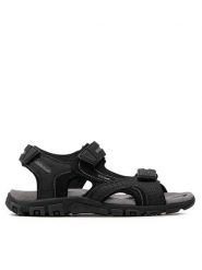 Geox Sandały U S.Strada D U8224D 050AU C9310 Czarny. Czarne sandały męskie Geox, ze skóry, bez zapięcia. Za 249.99 zł.