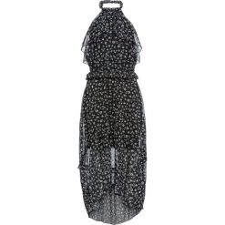 Sukienka z dekoltem halter bonprix czarno-biały w kwiaty. Czarne sukienki damskie bonprix, bez wzorów, bez kołnierzyka, bez ramiączek. Za 79.99 zł.