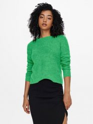 ONLY Sweter 15234745 Zielony Regular Fit. Zielone swetry damskie Only, m, bez wzorów, z syntetyku, bez kołnierzyka, bez ramiączek, bez kaptura. Za 129.99 zł.