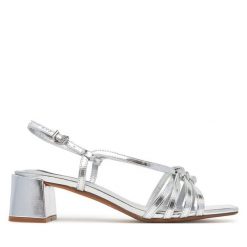 Sandały Pepe Jeans. Szare sandały damskie Pepe Jeans, bez wzorów, z jeansu, bez obcasa, na słupku, bez zapięcia. Za 259.99 zł.